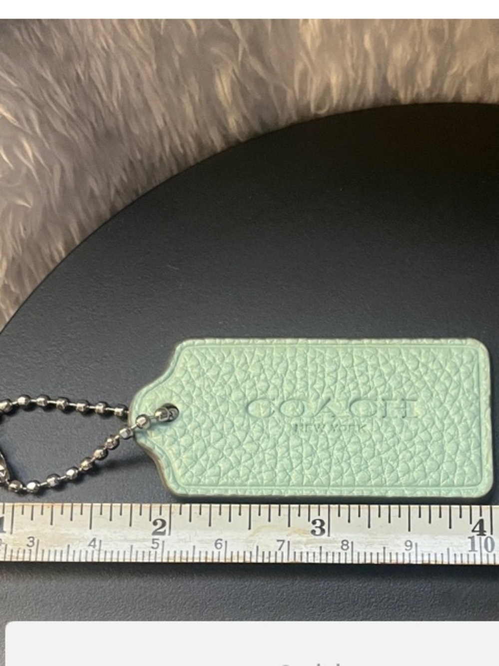 Coach Mint Green Pebbled Leather Bag Charm HangTag🐸 - Picture 2 of 3